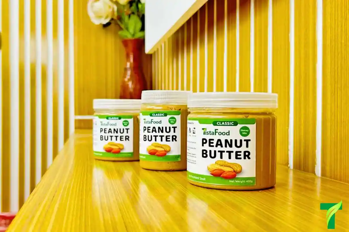 Peanut Butter Bottles Together putting in a table